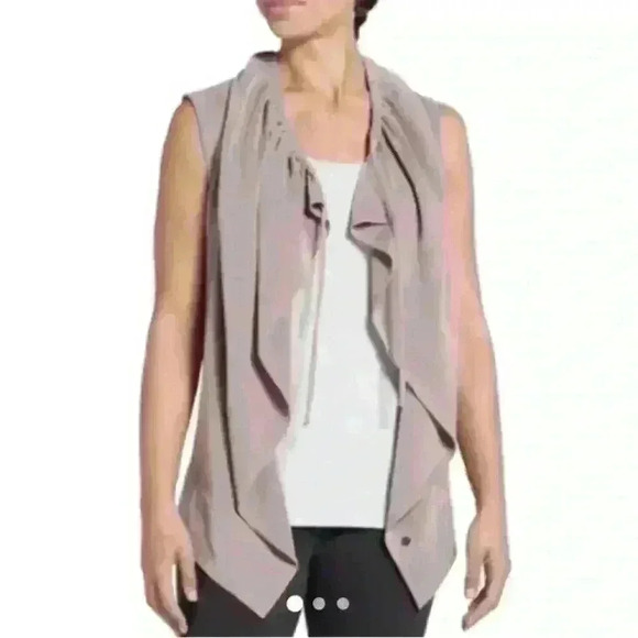 Calia by Carrie Underwood Size M Journey Vest Smoky Quartz Draped Open Front - Picture 1 of 5